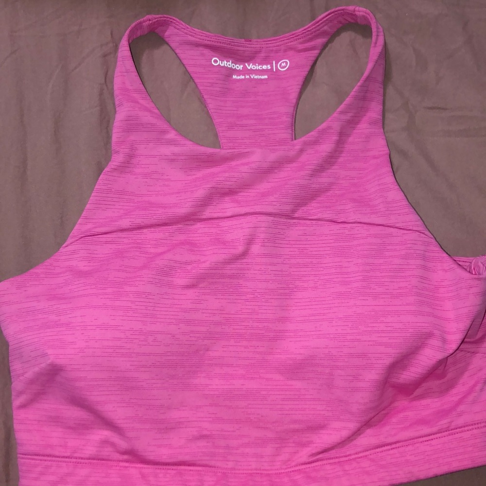 Outdoor voices high neck sports bra